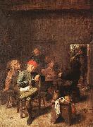 Adriaen Brouwer Peasants Smoking and Drinking oil painting